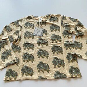 Kate Quinn Organics Long Sleeve Vetiver Rose Bamboo Boxy Tee 7-8 Years